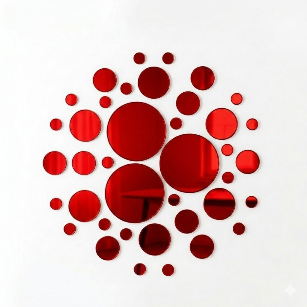 39 Espejos circulares Rojos - Imagen 2