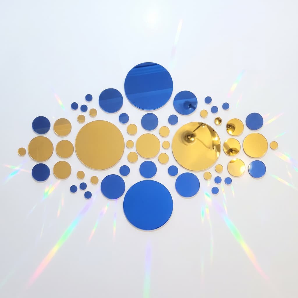 Set x56 Espejos circulares Azul y Oro - Imagen 5