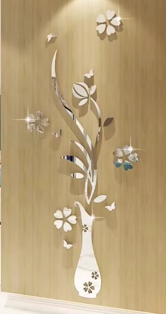 Flores y Vasija Espejos Decorativos - Imagen 3